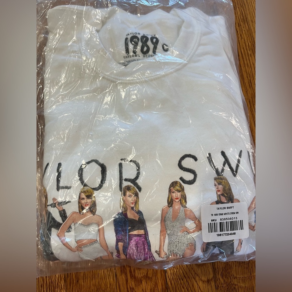 Taylor Swift White Graphic Women's Crewneck Sweater